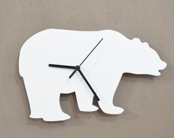 Eisbär Kinder Silhouette - Wanduhr