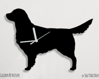 Golden Retriever Dog - Wall Clock Silhouette