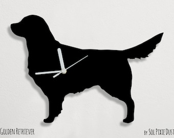 Golden Retriever Hond - Wandklok Silhouet