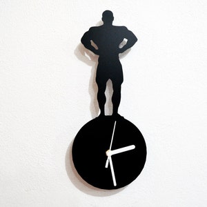 Mr Universe Front Lat Spread Silhouette - Wanduhr