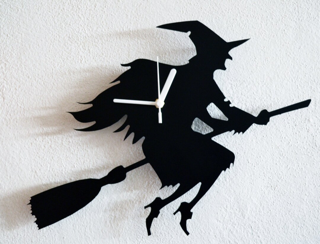 Halloween Witch Silhouette Wall Clock - Etsy