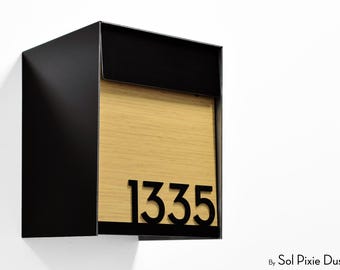 Type 1 XL - Modern Wall Mount Mailboxes with Custom ACP Bamboo Door Styles & Body Colors