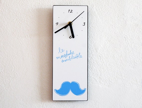 Hipster Moustache Wall Clock 