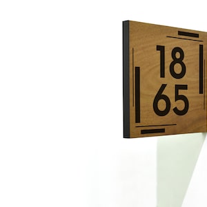 House Number Plaque - Custom House Number Sign - Wood Engraved Sign, Modern Home Decor - Mailbox Number - Double Sided Sign - Stand Out Sign