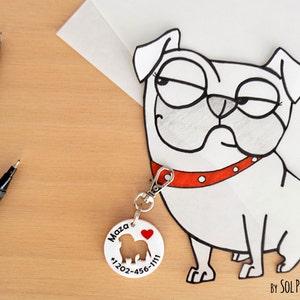 Dog Tag - Teckel Staande - Gepersonaliseerde huisdier-ID, huisdieraccessoire