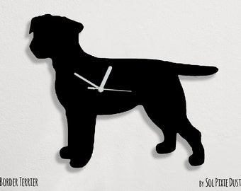 Border Terrier Dog - Wall Clock Silhouette