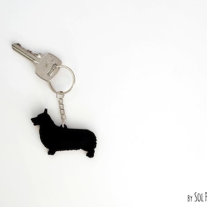Pembroke Welsh Corgi Dog Keychain Silhouette