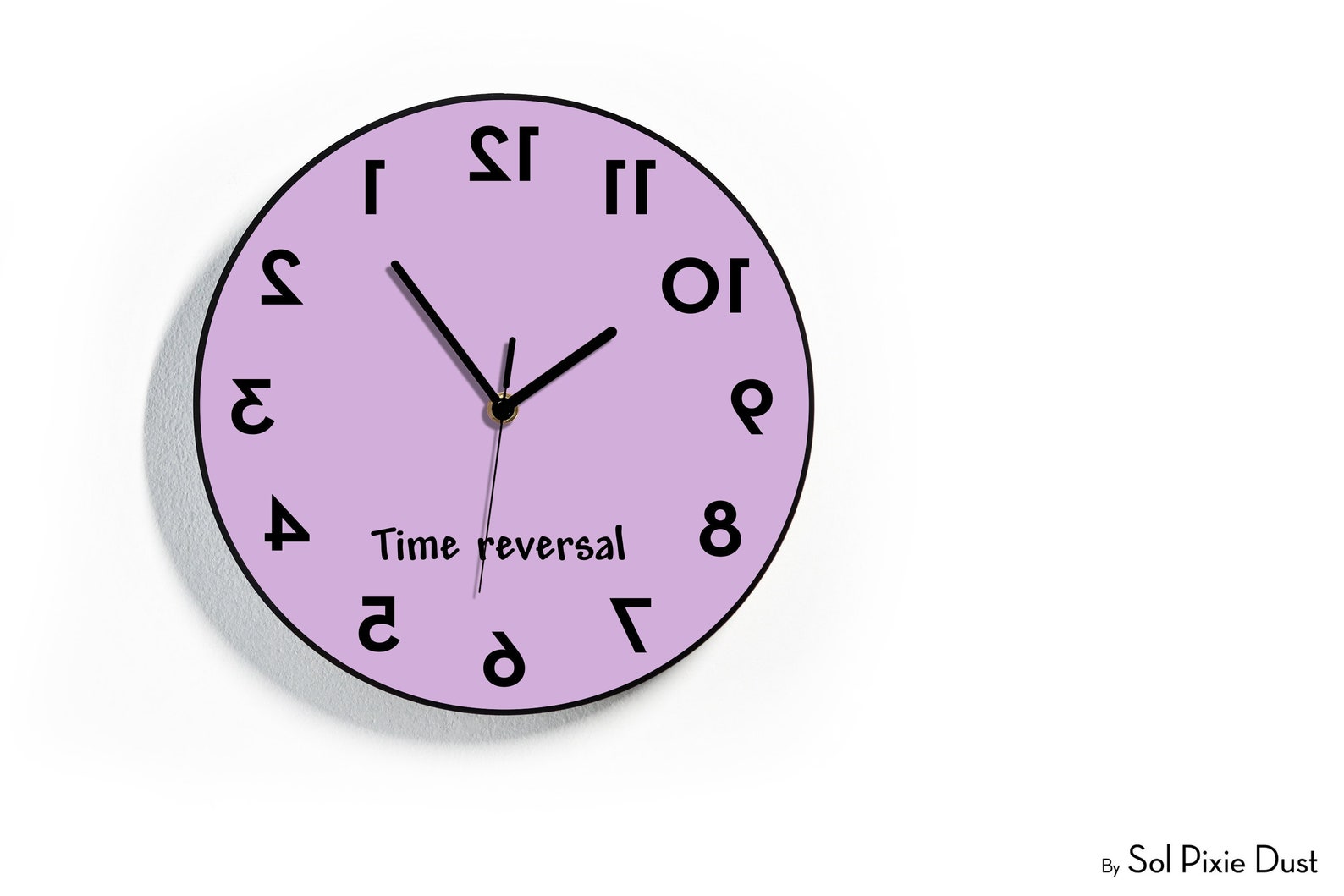 Reverse Wall Clock - Time Reversal - Round Funny Clock - Backwards ...