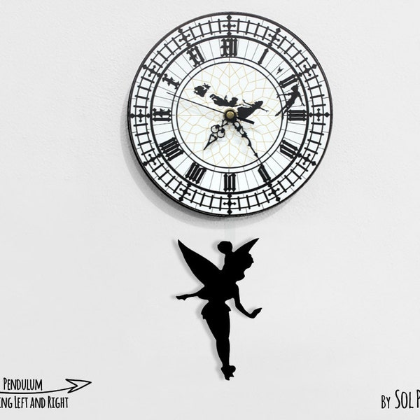 Tinker Bell Swinging on the Big Ben - Pendulum Wall Clock