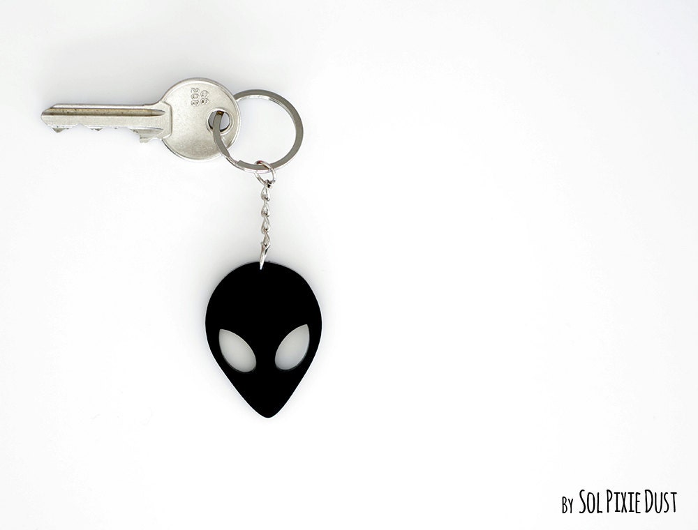 Key Chain - Extraterestrial Alien Silhouette - Etsy