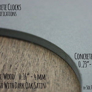 Organic Shape Concrete with Wood Wall Clock Minimal Modern Wall Clock N6 Home Decor Housewarming Gift image 2