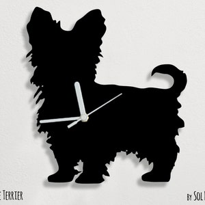 Yorkshire Terrier Dog - Wall Clock Silhouette