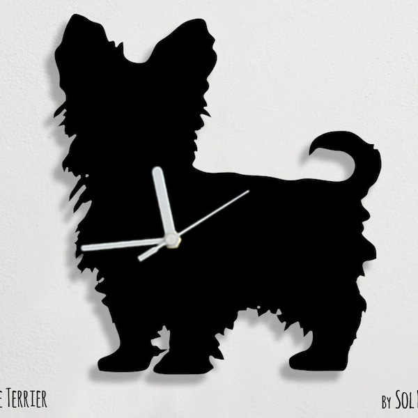 Yorkshire Terrier Dog - Wall Clock Silhouette