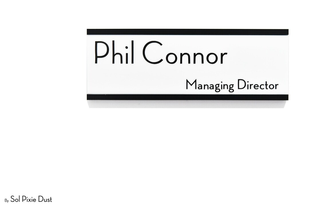 Office Door Name Plate White Acrylic Slide Plate Custom Wall Mounted