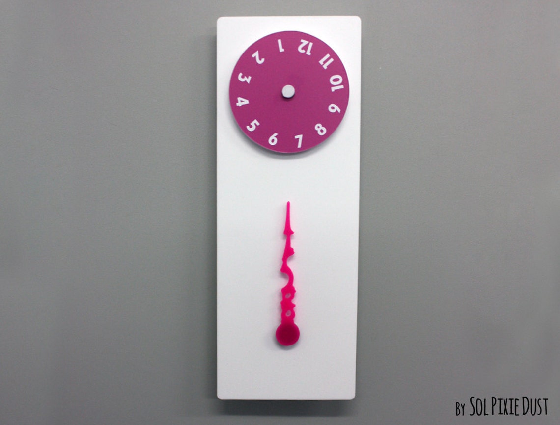 Stable Hand, Rotating Numbers - White Wall Clock - Etsy