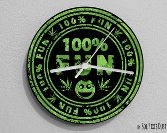 100% divertente Marijuana Wall Clock - RGB LED 5V Opzione