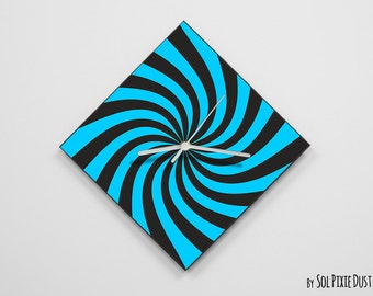 Horloge murale blue retro illusion d’optique