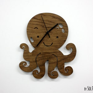 Cute Octopus - Wooden Wall Clock