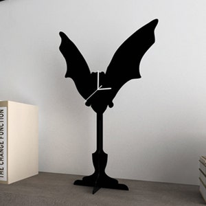 Halloween Bat Silhouette   - Silhouette Table Clock