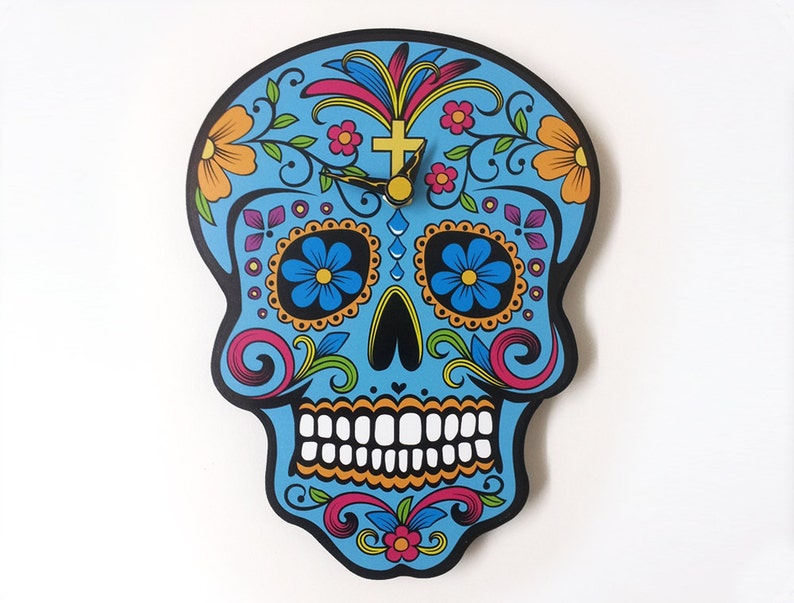Blue Sugar Skull Day of the Dead Dia de Los Muertos Etsy