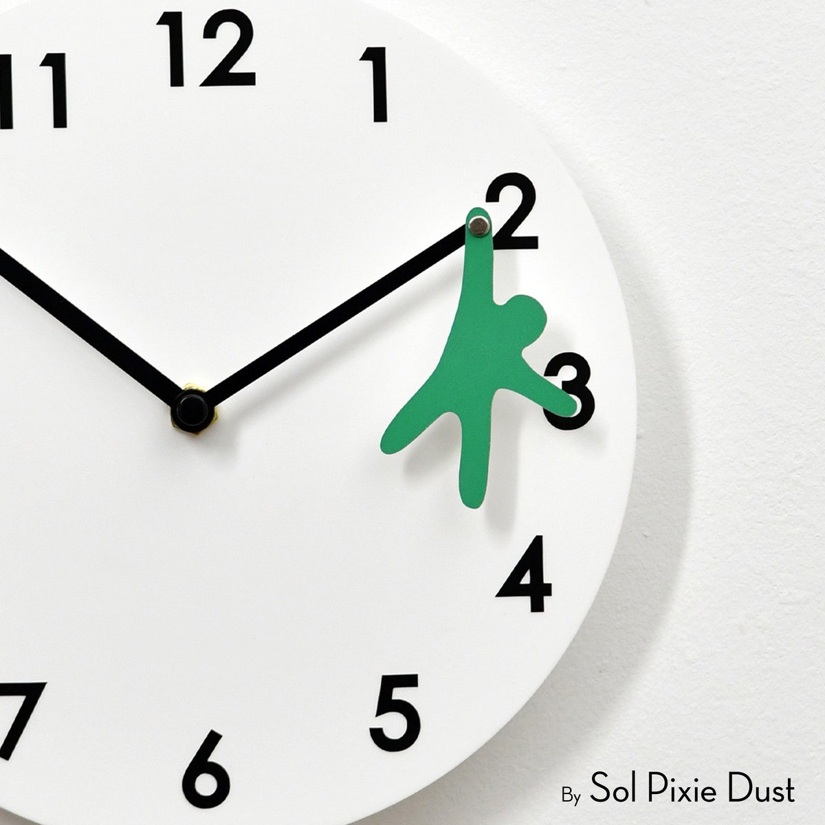 Minimalist Wall Clock With CLOCK FACE - Hanging Man - Wall Decoration - Unique Gift Idea - Customizable Colors - Funny Wall Clock - Etsy