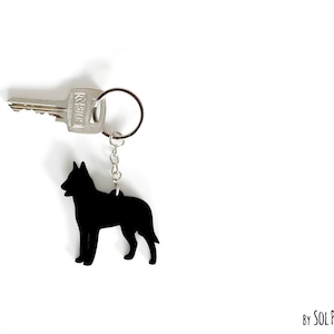 Belgian Malinois Keychain Silhouette