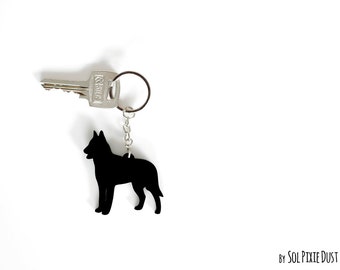 Silhouette de porte-clés Malinois belge