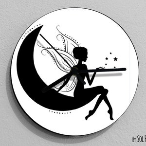 Moon Fairy - Reloj de pared de la luna