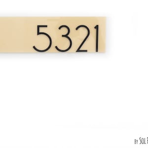 Interior Modern Number Plague - Beige with Black Acrylic - Contemporary Home Number Sign - Apartment door number - Hotel Room number