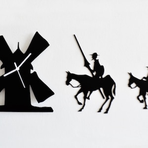 Don Quixote Set of Three Silhouette - Wall Clock