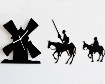 Don Quixote Set of Three Silhouette - Wall Clock