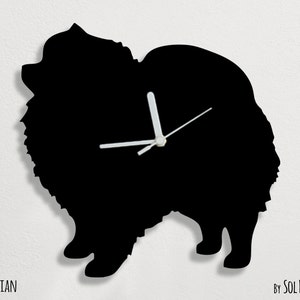 Pomeranian Dog - Wall Clock Silhouette