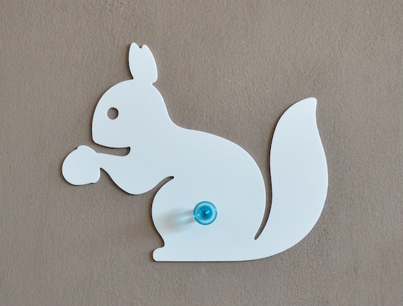Cute Squirrel Holding an Acorn Silhouette Wall Hook Coat Etsy