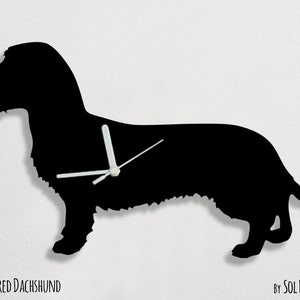 Ruwharige teckelhond Wandkloksilhouet afbeelding 1