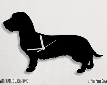 Wirehaired Dachshund Dog - Wall Clock Silhouette