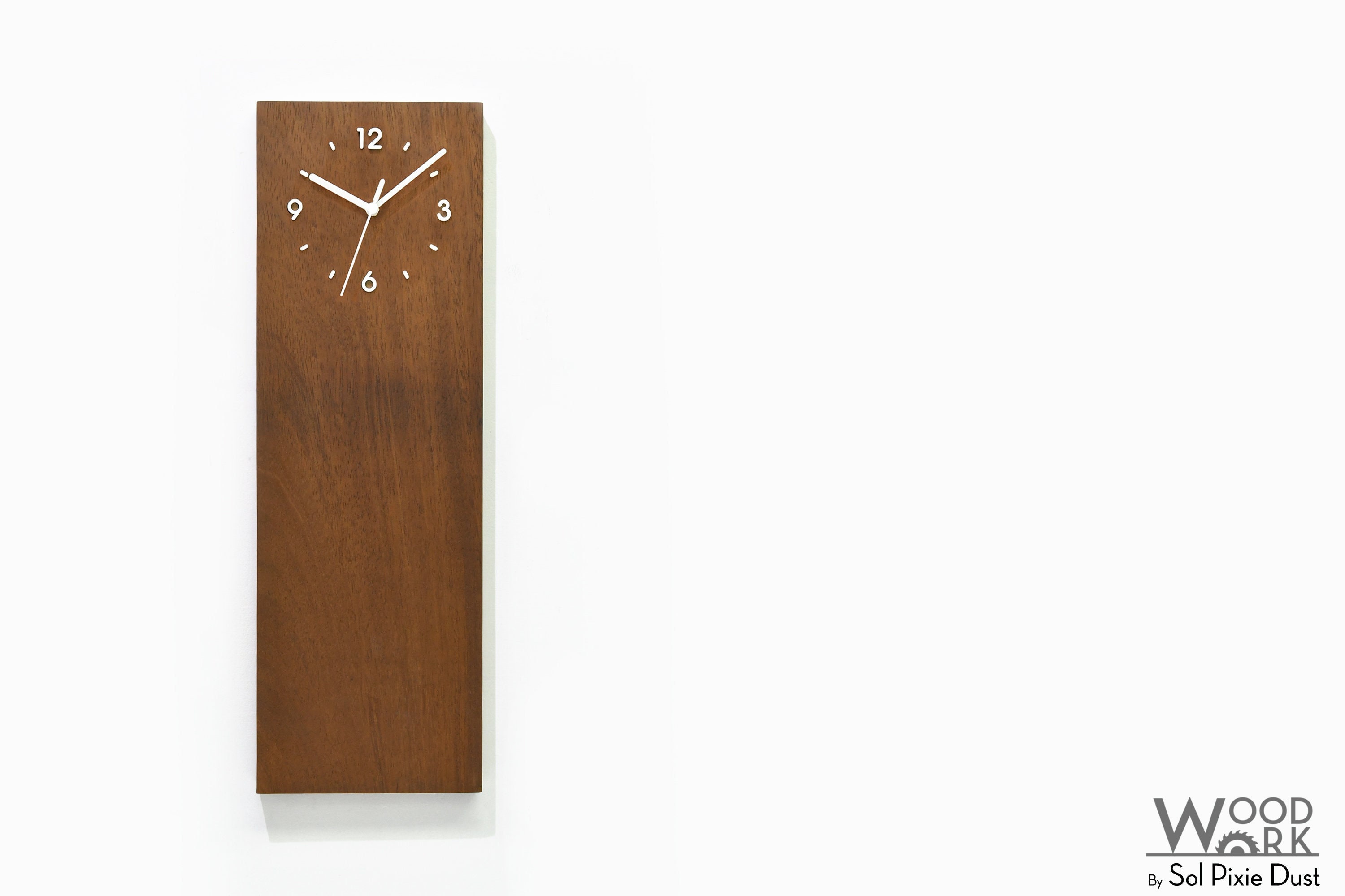 Rustic Design - Solid Iroko Wood Wall Clock/Table Decor Wooden Farmhouse
