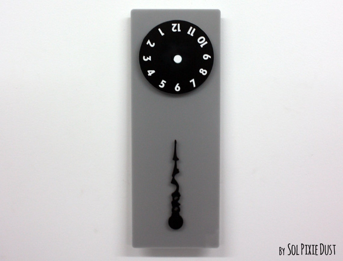 Stable Hand, Rotating Numbers - Gray Wall Clock - Etsy