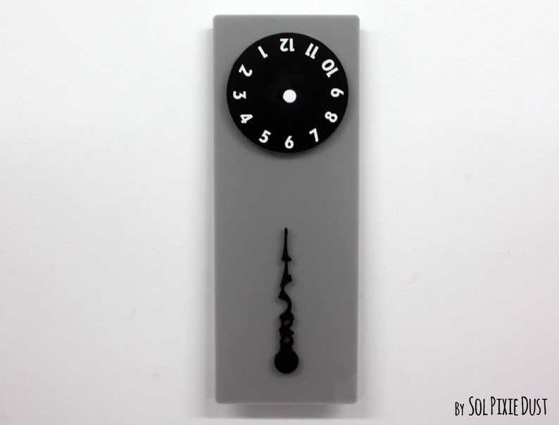 Stable Hand, Rotating Numbers - Gray Wall Clock - Etsy