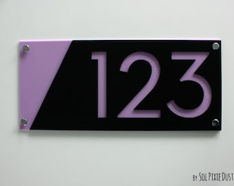 Purple Acrylic Letters & Numbers Digits Plaque House Name Sign K&M 