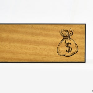 Wood and Acrylic Money Box - Personalized Money Bank - College Fund Box ...
