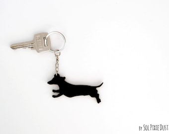 Dachshund Dog Keychain Silhouette