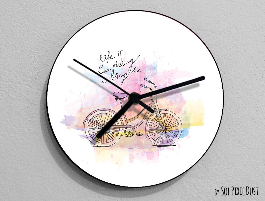 Life is Like a Riding a Bicycle Quote Wall Clock - Etsy