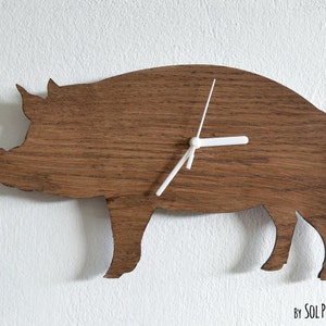 Pig - Wooden Wall Clock