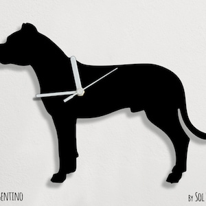 Cachorro Dogo Argentino - Silhueta de Relógio de Parede