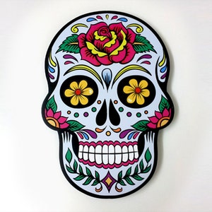 Big Blue Sugar Skull - Day of the Dead -Dia de Los Muertos - Calavera - Wall Clock - Wall Deco