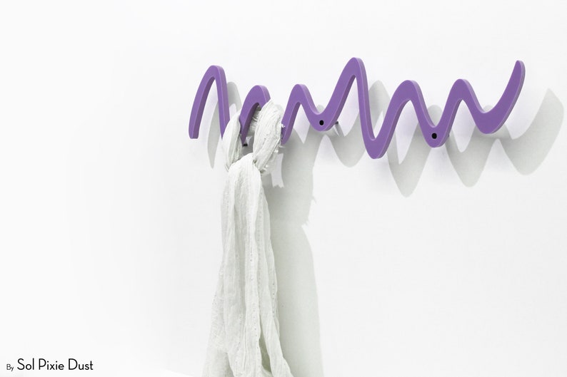 Modern Decorative Wall Hook Purple Zick Zack Coat Rack Etsy
