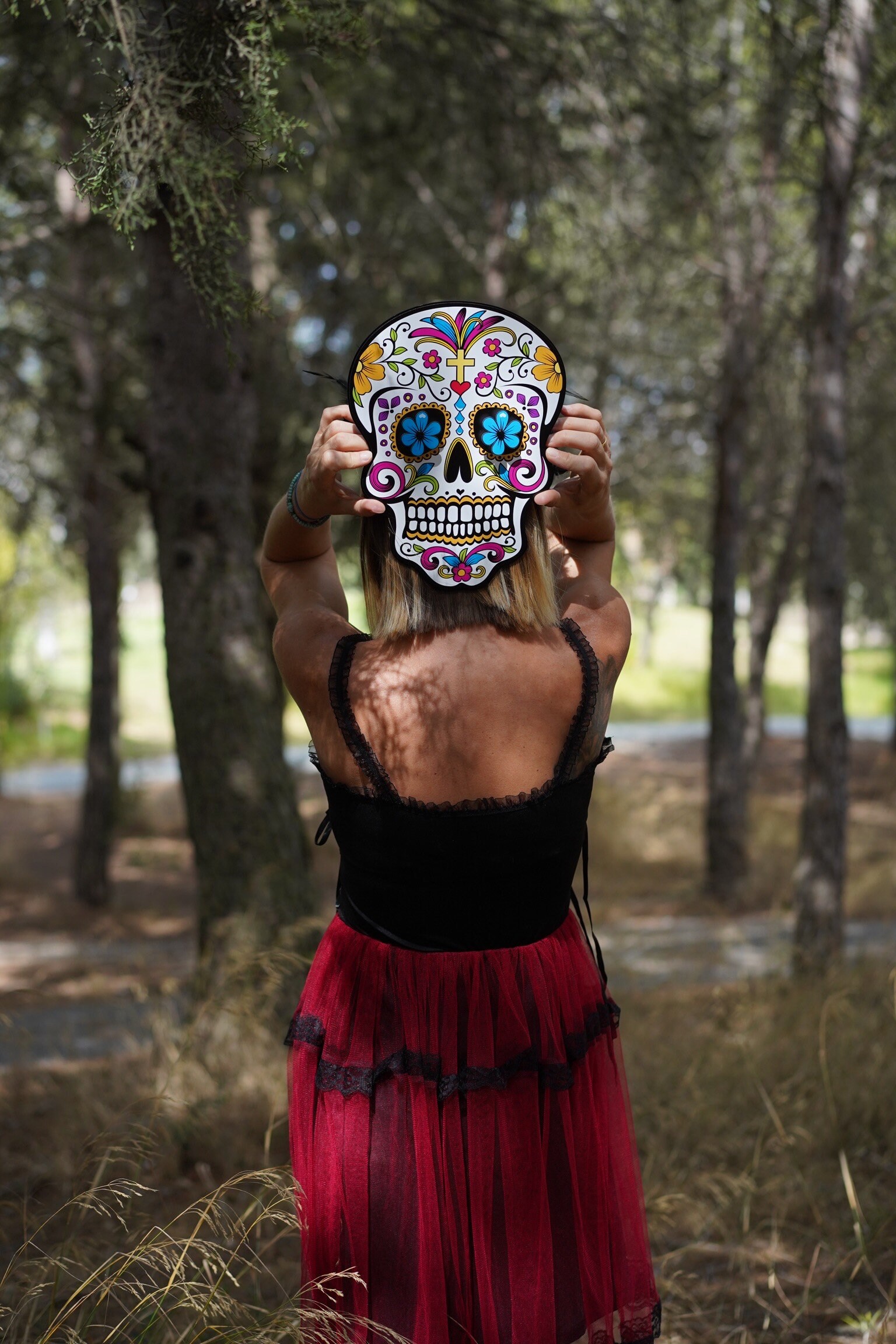 Big White Sugar Skull - Day of the Dead -dia De Los Muertos