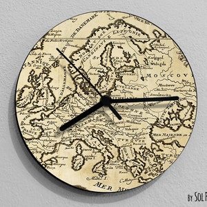 Vintage Map Compass - Wall Clock
