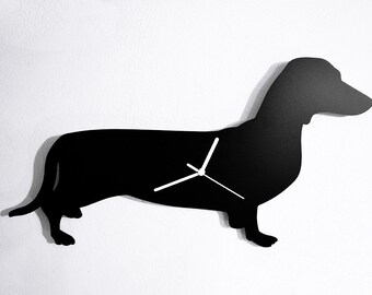 Dachshund Dog big - Wall Clock Silhouette