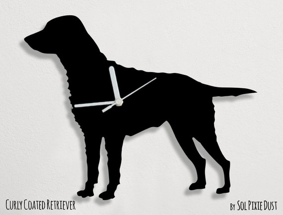 Curly Coated Retriever Dog - Wall Clock Silhouette